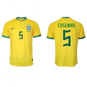 Brasilien Casemiro #5 Hemmakläder VM 2022 Kortärmad